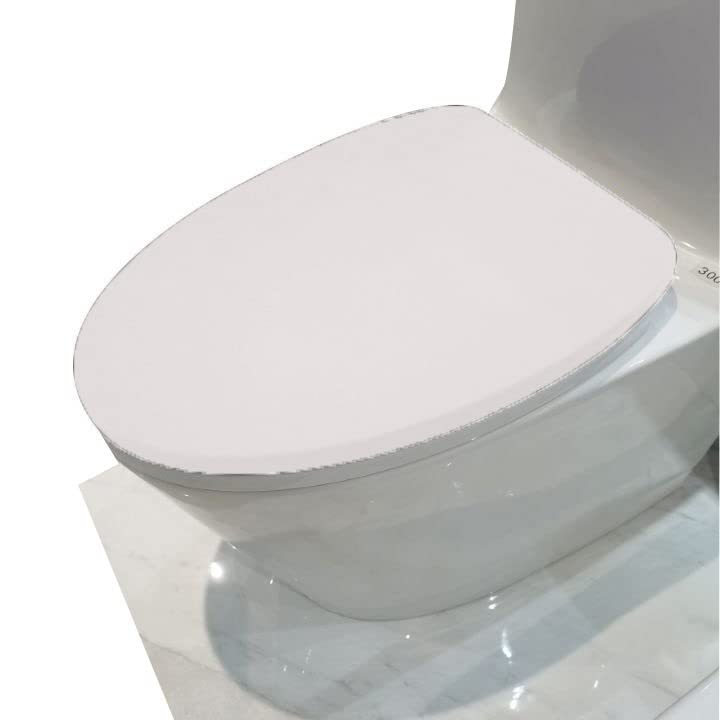 Madeals Microfiber Toilet Lid Cover Soft and Absorbent, Comfortable Bathroom Microfiber Toilet Lid Cover Seat Fits Most Size Toilet Lids for Navy Blue