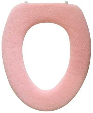 Soft Toilet Seat Cover - Plush, Thick Fabric Toilet Seat Warmer for Round & Elongated 14x18" Toilet Seats - Reusable, Machine-Washable, Easy-Install - Gift-Ready Packaging - Infinity Blue