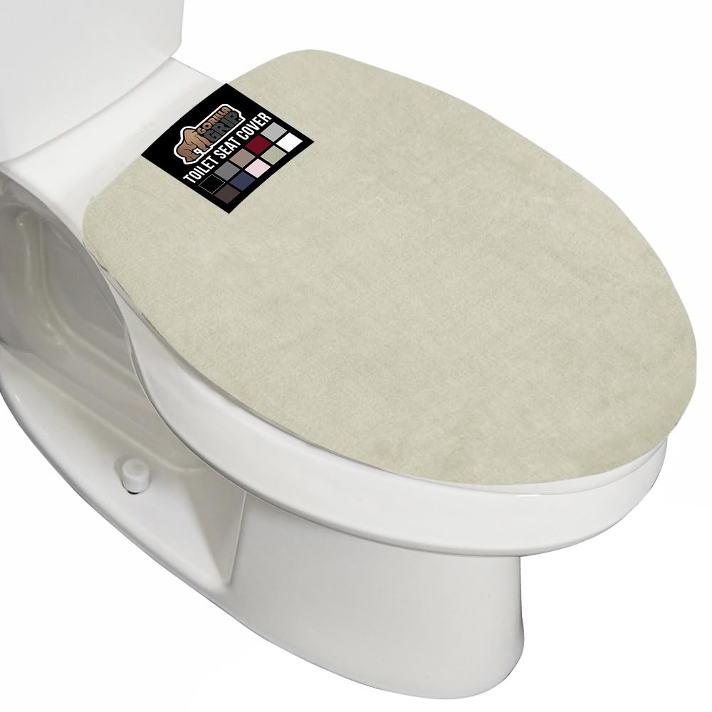GORILLA GRIP Soft Chenille Toilet Lid Seat Cover, 19.5x18.5 Gray
