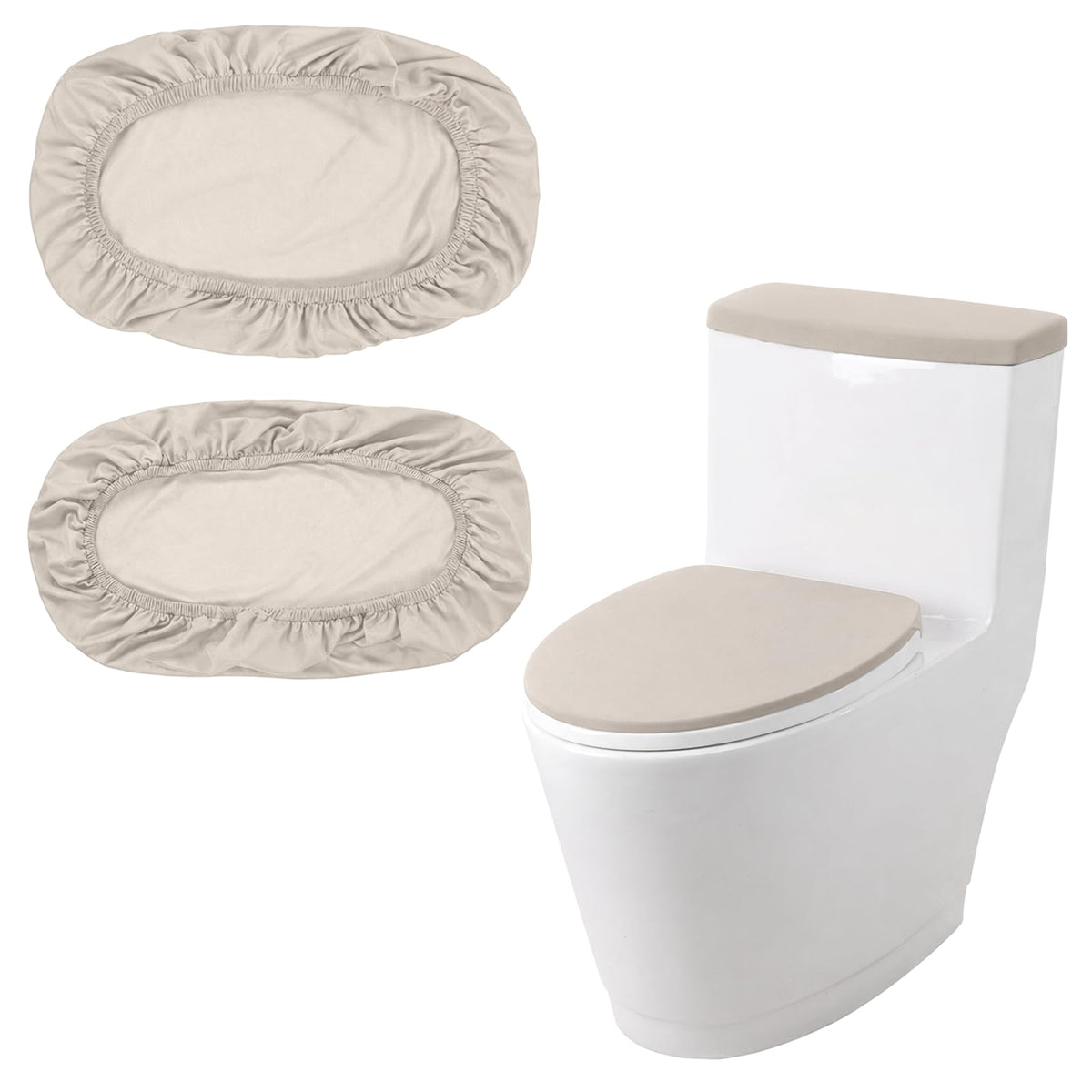 Red Toilet Seat Cover, Toilet Cover Set For Bathroom Super Soft Toilets Tank Covers Toilets Seat Covers Washable With Elastic Bottom Red Bathroom Accessories Fits Most Lids, Easy Installation Cleaning