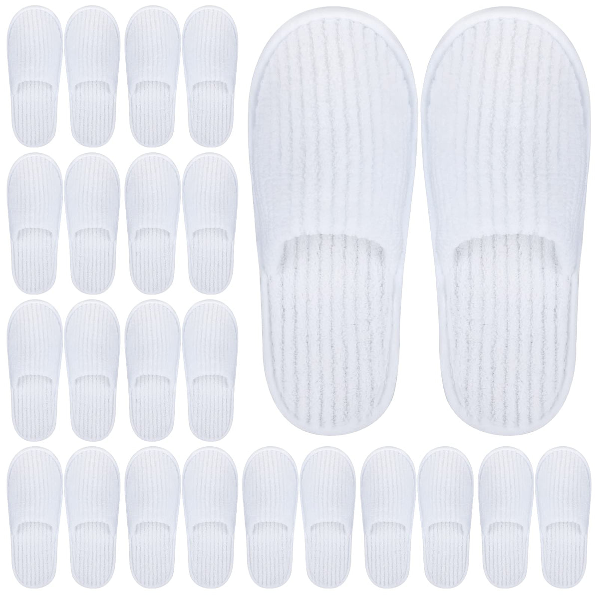 Elcoho 12 Pairs Closed Toe Spa Slippers Reusable Slippers Coral Fleece Washable Disposable Home Slippers for Women Men Guests Hotels House Slippers Housewarming Indoors Bathroom Party Traveling