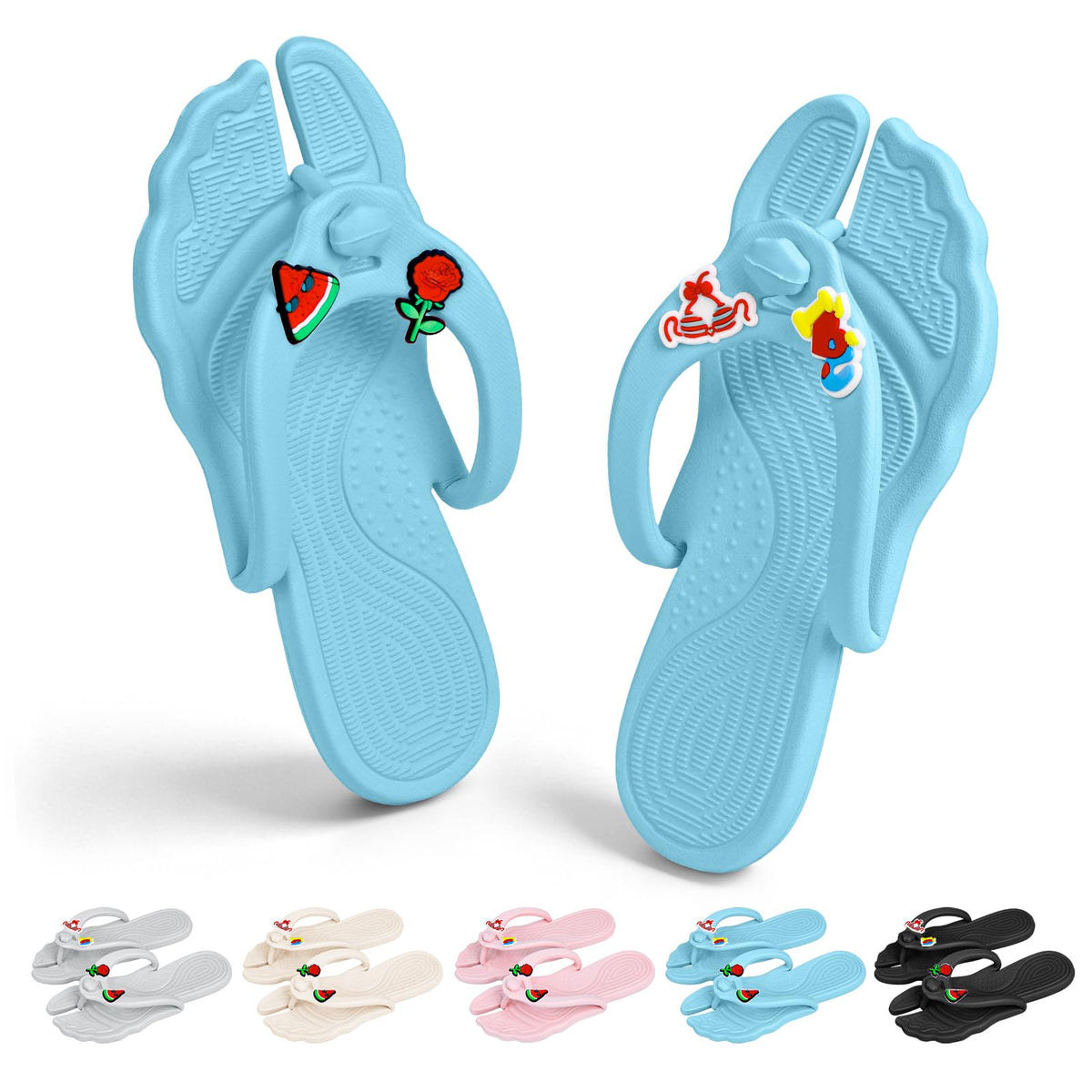 ZOORON Flip Flops for Women Men Travel Slippers Shower Shoes Foldable Bathroom Camp Beach Sandals Lightweight Non-Slip Quick Dry