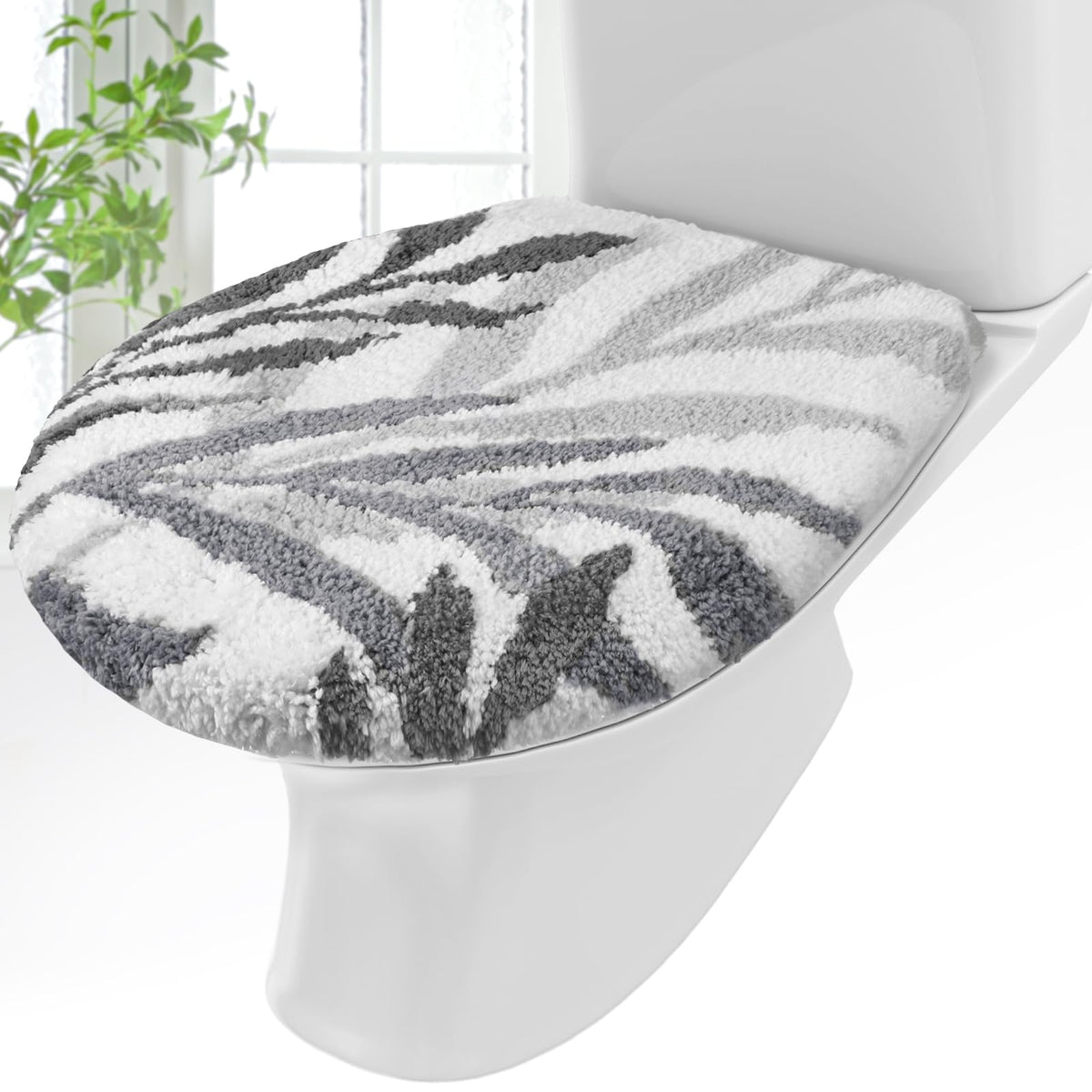 Mindsoft Green Toilet Seat Lid Cover, Microfiber Washable 17.5"x15"