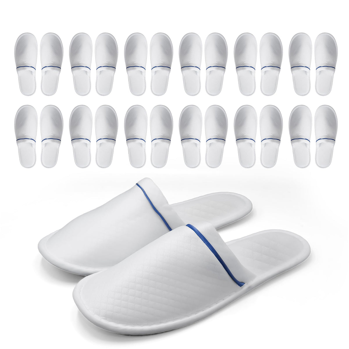 Indoor Spa Slippers 6–12 Pairs – Unisex Washable, Non-Slip Closed Toe Disposable Slippers for Guests, Bathroom, Bedroom, Hotel, House, Bride, Travel and Shoeless Home