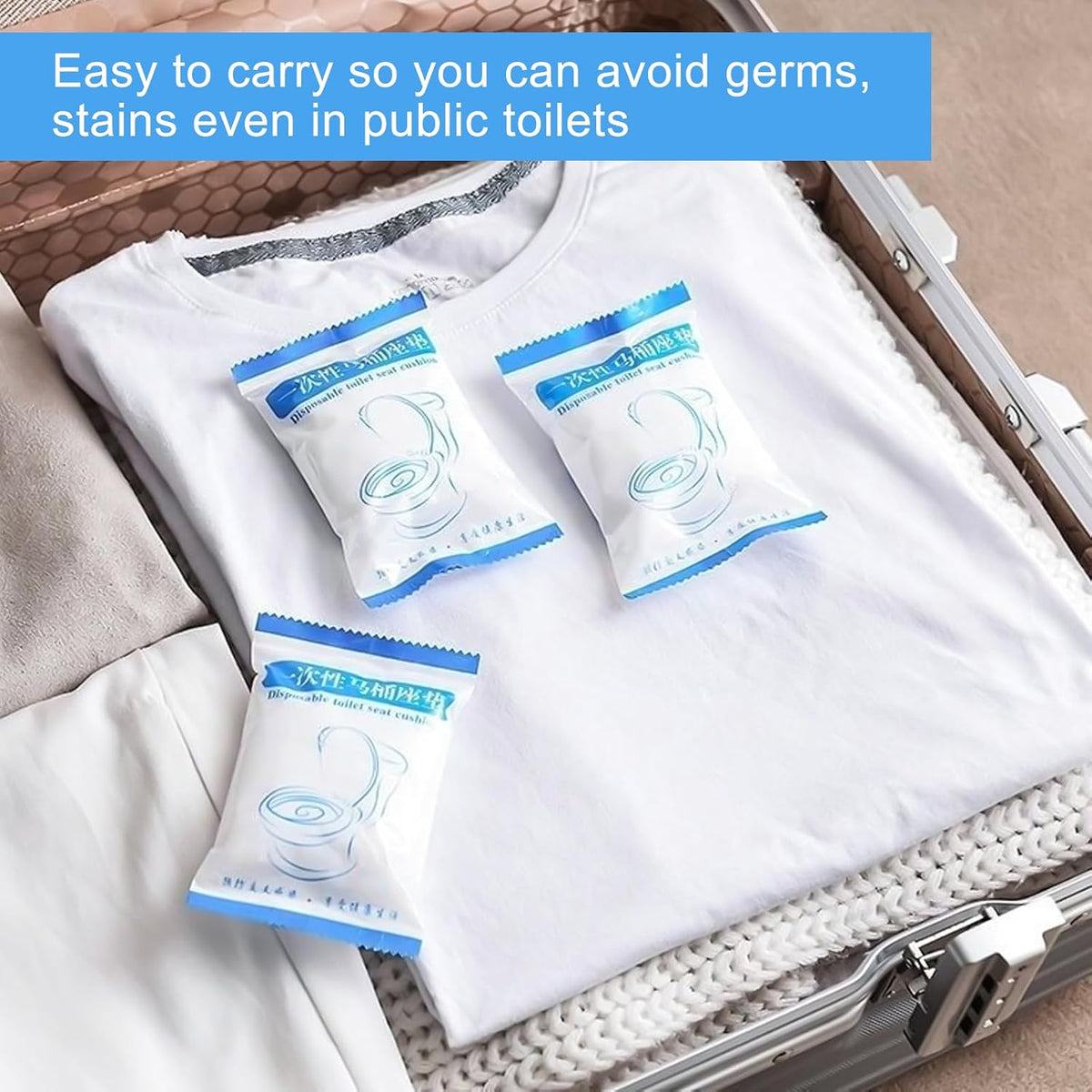 20 Pack Disposable Toilet Seat Covers for Travel Public Toilet Hospital,Portable Waterproof (Individual Package)