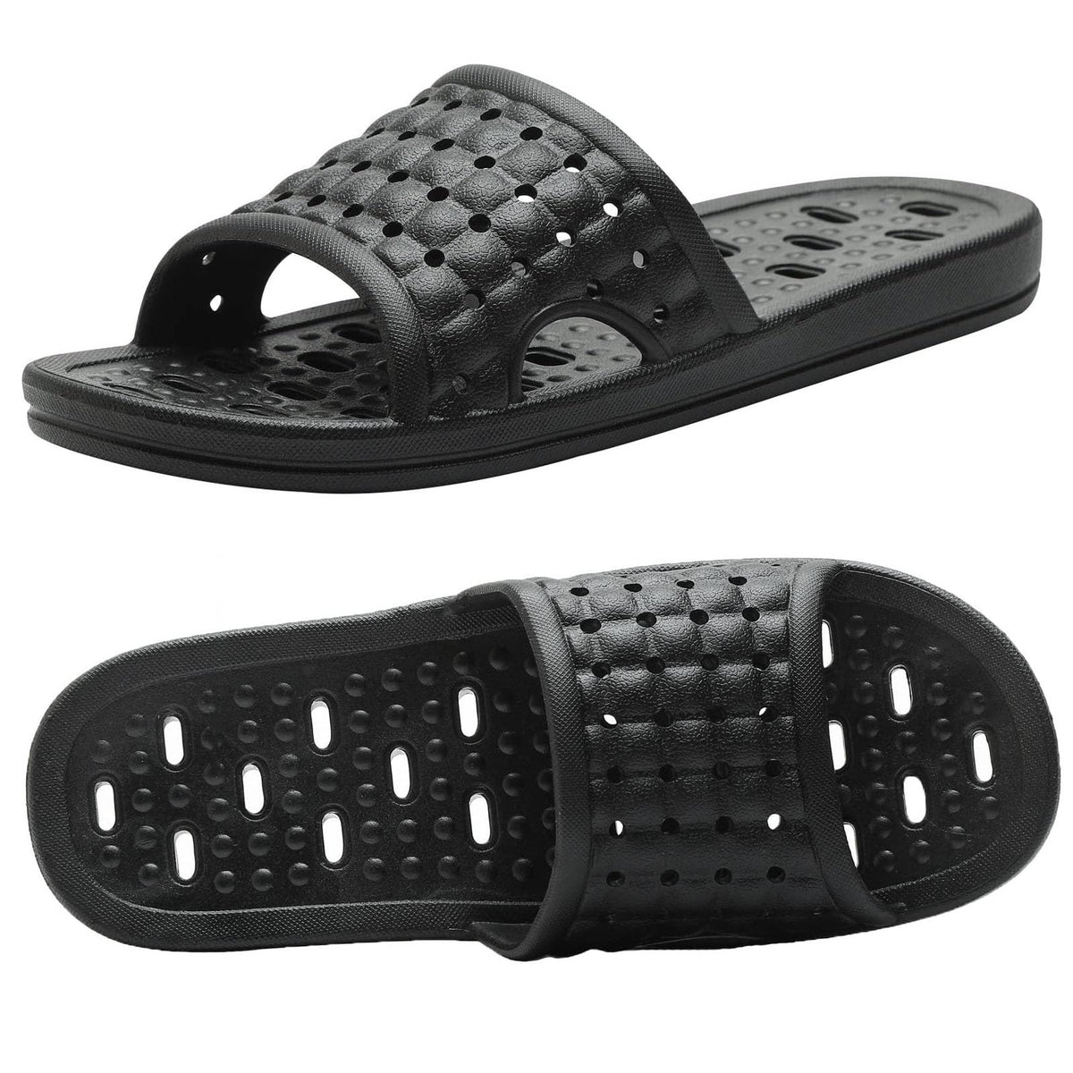 Bath Slippers with Drainage Holes, Quick-Drying Non-Slip Slippers for Home, Dormitory, Bathroom - Unisex