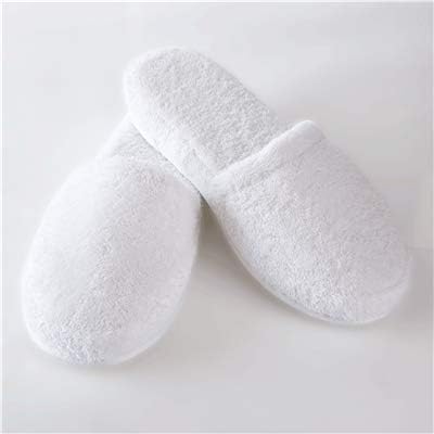 Turkishtowels Luxury 100% Cotton Terry Spa Slippers in White - Large