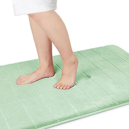 Yimobra Memory Foam Bath Mat, Super Soft Absorbent Bathroom Rug Non Slip, Quick Dry, Machine Washable Floor Carpet for Tub Shower, Home Decor Accessories, 24x17, Cream