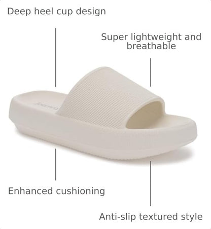 Joomra Pillow Slippers for Women and Men Thick Sole Ultra Cushion Slides
