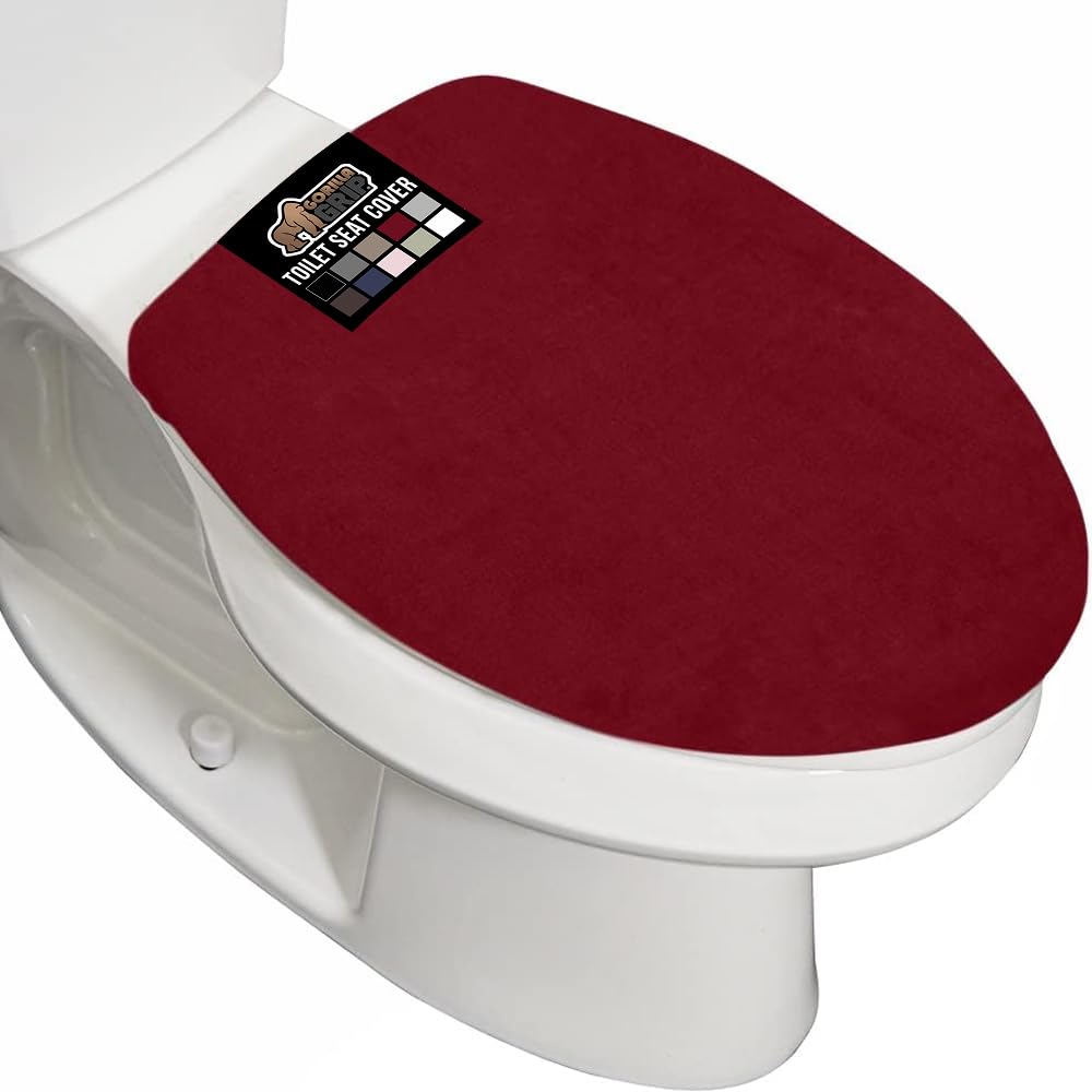 GORILLA GRIP Soft Chenille Toilet Lid Seat Cover, 19.5x18.5 Gray