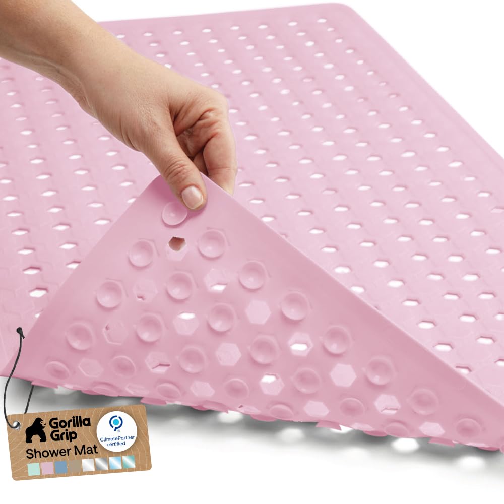 GORILLA GRIP Bath Tub Shower Mat, Bathtub Floor Liner, 35x16 Clear
