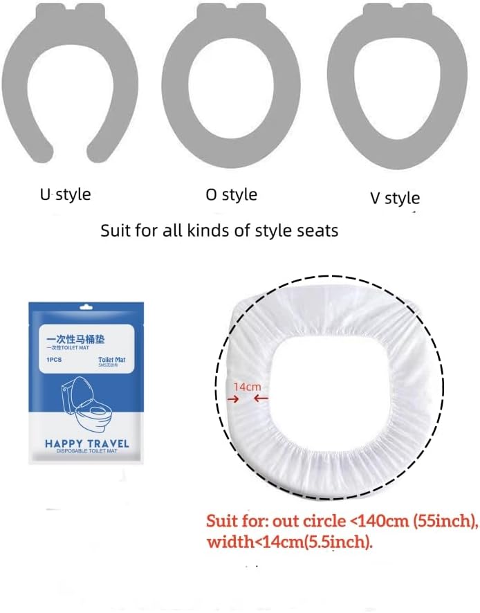 Disposable Non-woven Toilet Pad Water Proof Toilet Cover Portable Travel Hotel Toilet Seat Cover 11 Pieces Thickened Version (white)