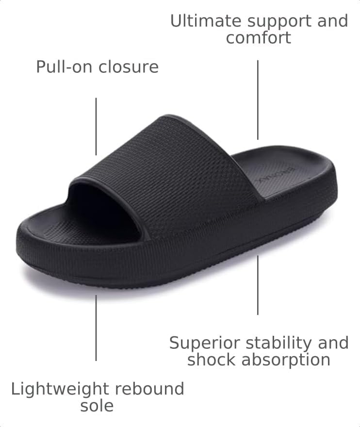 BRONAX Cushioned Thick Sole Pillow Slippers for Women and Men Y10