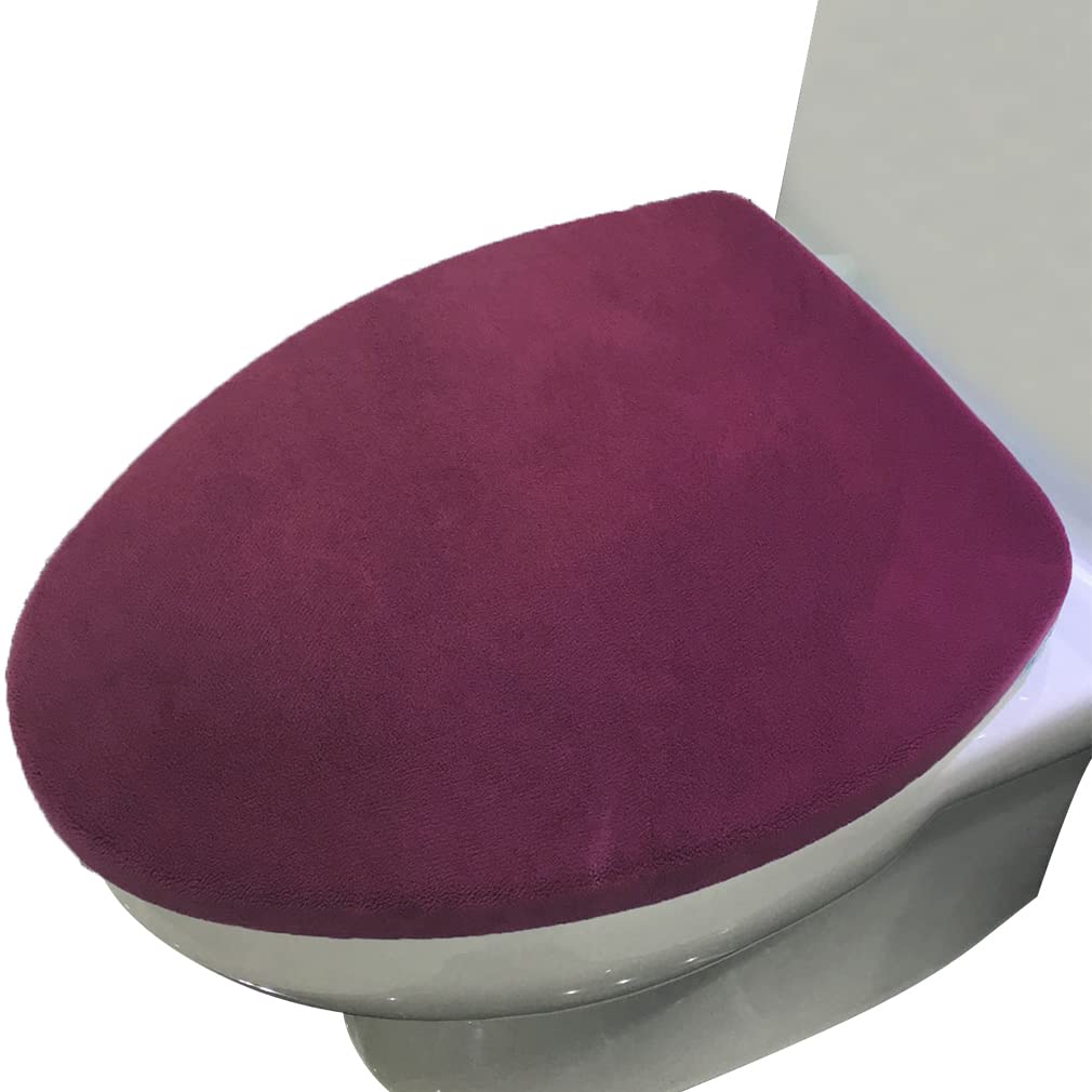 Madeals Microfiber Toilet Lid Cover Soft and Absorbent, Comfortable Bathroom Toilet Lid Cover Seat Fits Most Size Toilet Lids for Teal