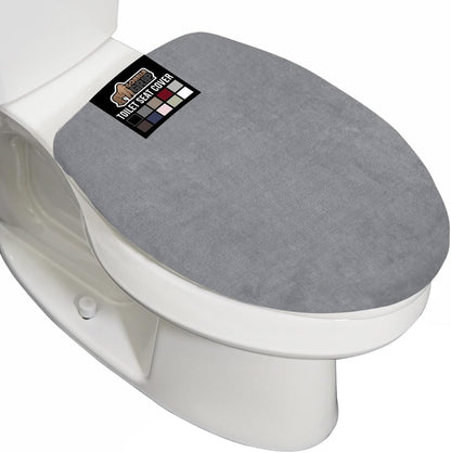 GORILLA GRIP Thick Memory Foam Toilet Lid Seat Cover, 19.5x18.5 Grey