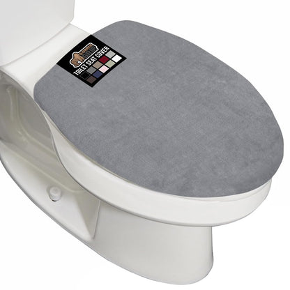 GORILLA GRIP Soft Chenille Toilet Lid Seat Cover, 19.5x18.5 Gray