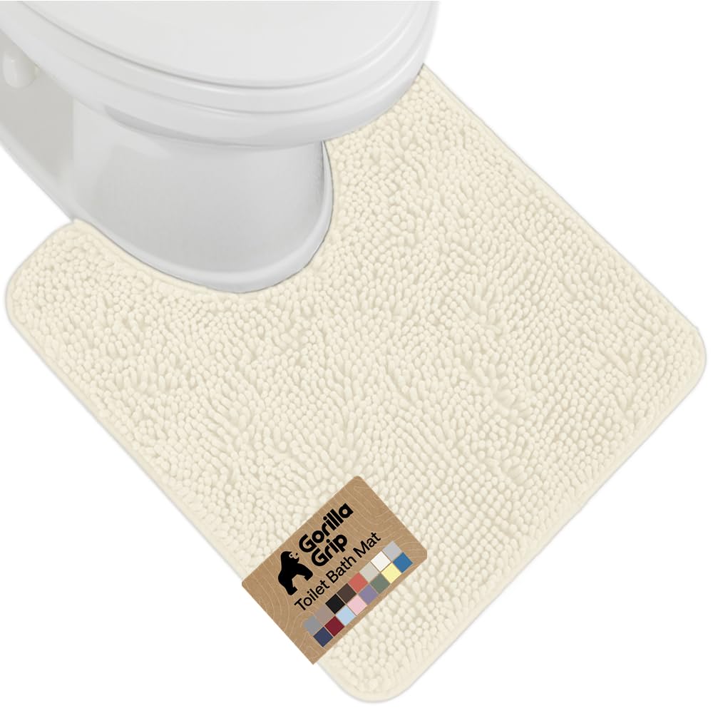 GORILLA GRIP Bath Rug Mat for Bathroom, Absorbent Chenille 24x17 Sage Green