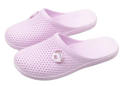 Caistre Bath Slippers with Holes Women Lightweight Slide Sandals Indoor Outdoor Bath Slippers Non Slip House Shoes Pool Beach