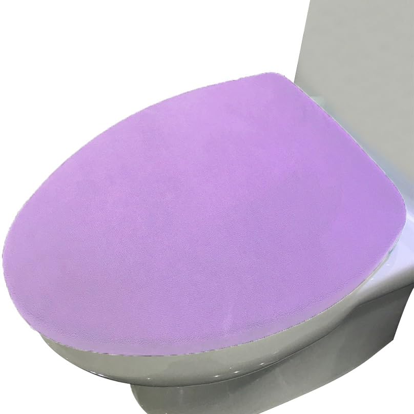 Madeals Microfiber Toilet Lid Cover Soft and Absorbent, Comfortable Bathroom Microfiber Toilet Lid Cover Seat Fits Most Size Toilet Lids for Navy Blue