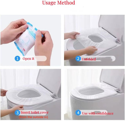 Disposable Non-woven Toilet Seat Mat 2 Layer Water Proof Toilet Cover Portable Travel Hotel Toilet Seat Pad 10 Pieces (Green)