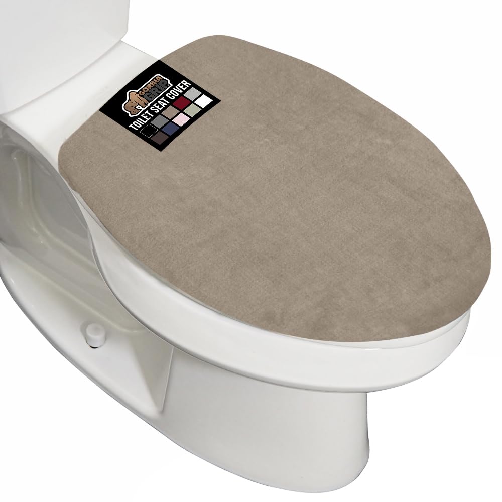 GORILLA GRIP Soft Chenille Toilet Lid Seat Cover, 19.5x18.5 Hunter Green