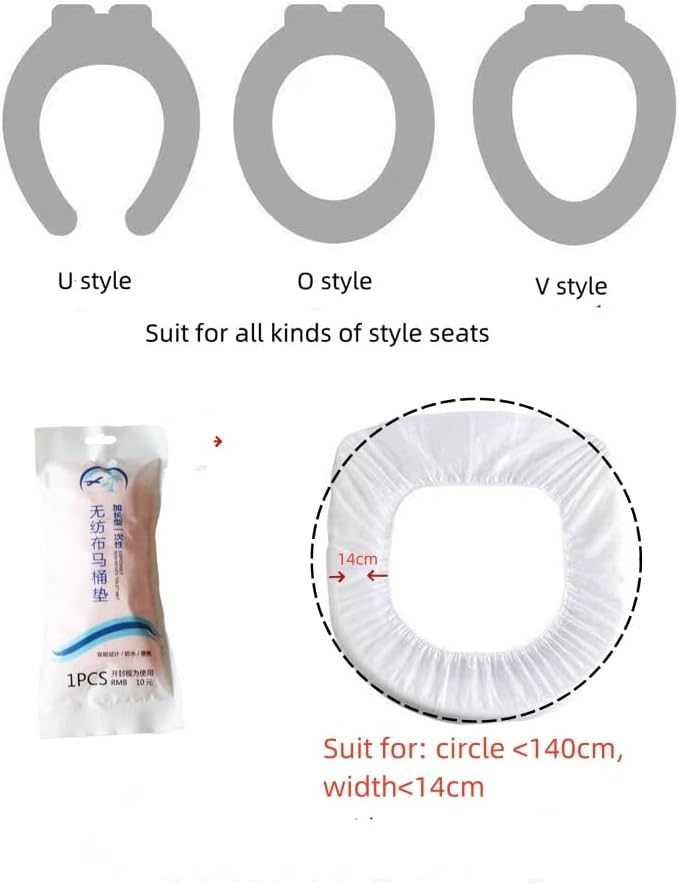 Disposable Non-woven Toilet Seat Mat 2 Layer Water Proof Toilet Cover Portable Travel Hotel Toilet Seat Pad 10 Pieces (Green)