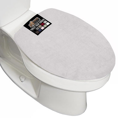GORILLA GRIP Thick Memory Foam Toilet Lid Seat Cover, 19.5x18.5 Grey