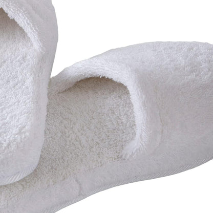 Turkishtowels Luxury 100% Cotton Terry Spa Slippers in White - Large