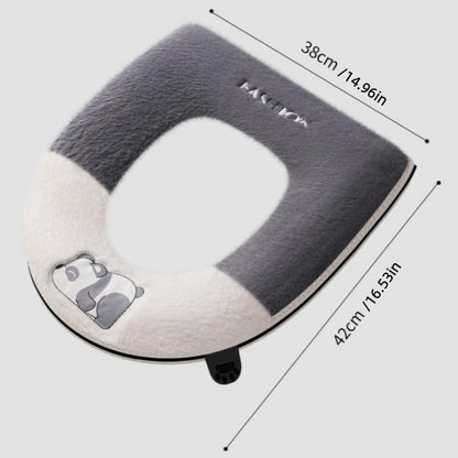 Toilet Seat Cover, Soft Plush Memory Foam, Warm Anti-Slip Pad with Built-in Handle and Zipper, Reusable Bathroom Seat Cushion, 2 Pack