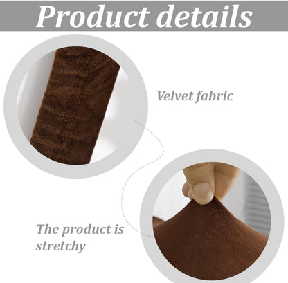 GORGECRAFT 2Pcs Toilet Lid Covers Stretch Velvet Toilet Lid Seat Cover Set with Elastic Bottom Soft Bathroom Fabric Wear Resistant Tank Covers Replacement Brown Universal Machine Washable