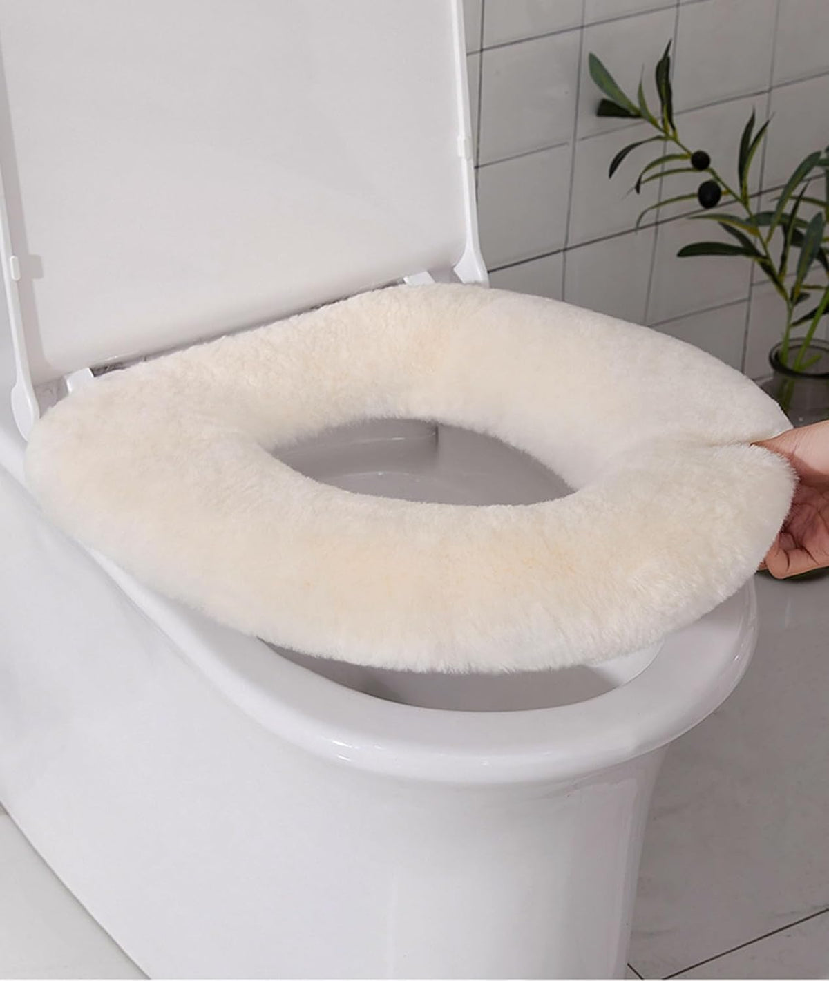 U&M 100% Pure Wool Toilet Seat Cushion Soft Warm