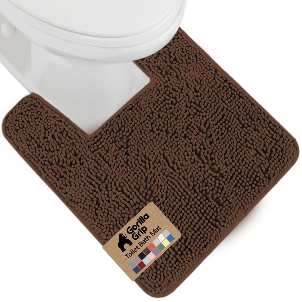 GORILLA GRIP Bath Rug Mat for Bathroom, Absorbent Chenille 24x17 Sage Green