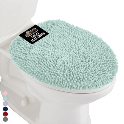 GORILLA GRIP Thick Memory Foam Toilet Lid Seat Cover, 19.5x18.5 Grey