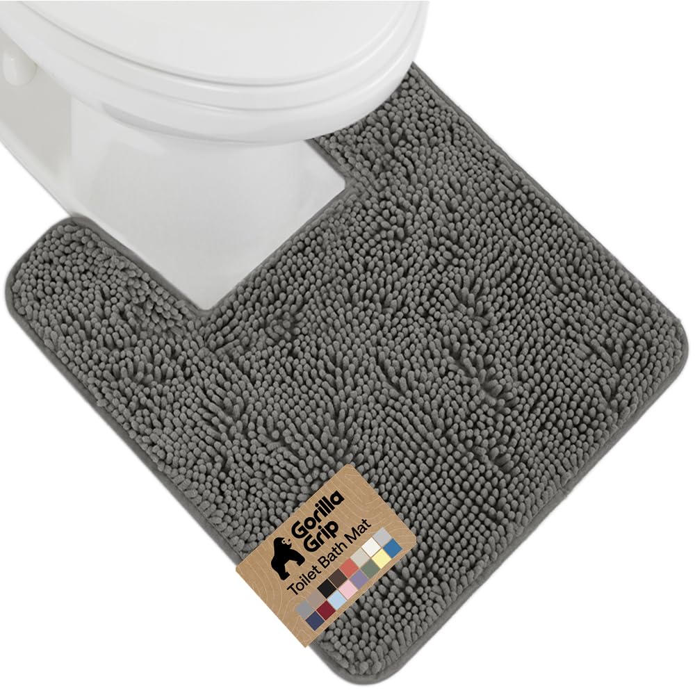 GORILLA GRIP Bath Rug Mat for Bathroom, Absorbent Chenille 24x17 Sage Green