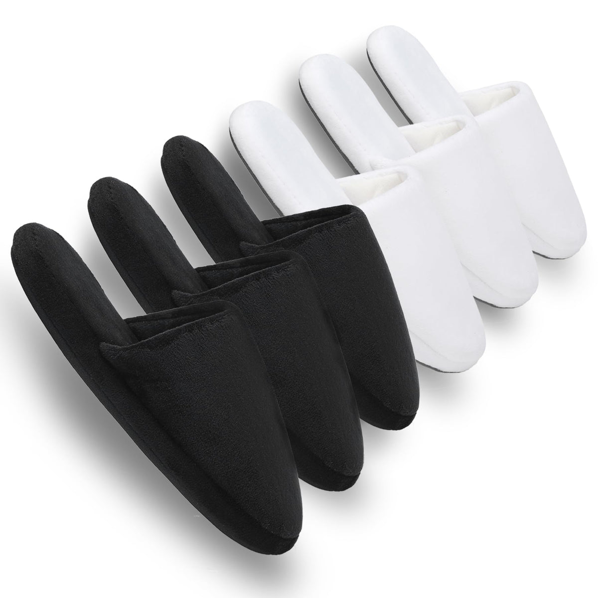 3-Pair Luxury Spa Slippers - Cotton Memory Foam Non-slip Closed Toe Washable Slippers for Hotel,Guest,Travel,Bride,Women and Men
