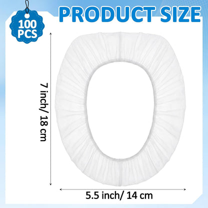 Dunzoom 100 Pack Disposable Toilet Seat Covers, Flushable Non Woven Fabric Travel Toilet Seat Covers for Outing Hotel Hospital Camping Public Restroom
