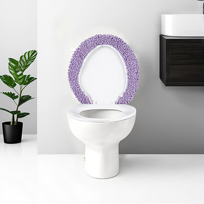 Soft Chenille Toilet Lid Cover 19.5L" x 18.5W" Machine Washable