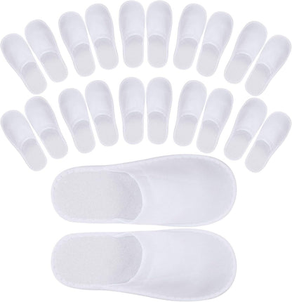 Tbestmax 24 Pairs Spa Slippers Flip Flops Disposable Slippers for Hotel Guests Women Men Closed Toe Super Comfort White