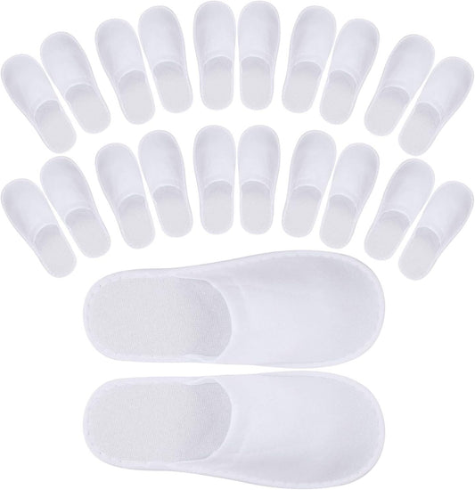 Tbestmax 24 Pairs Spa Slippers Flip Flops Disposable Slippers for Hotel Guests Women Men Closed Toe Super Comfort White
