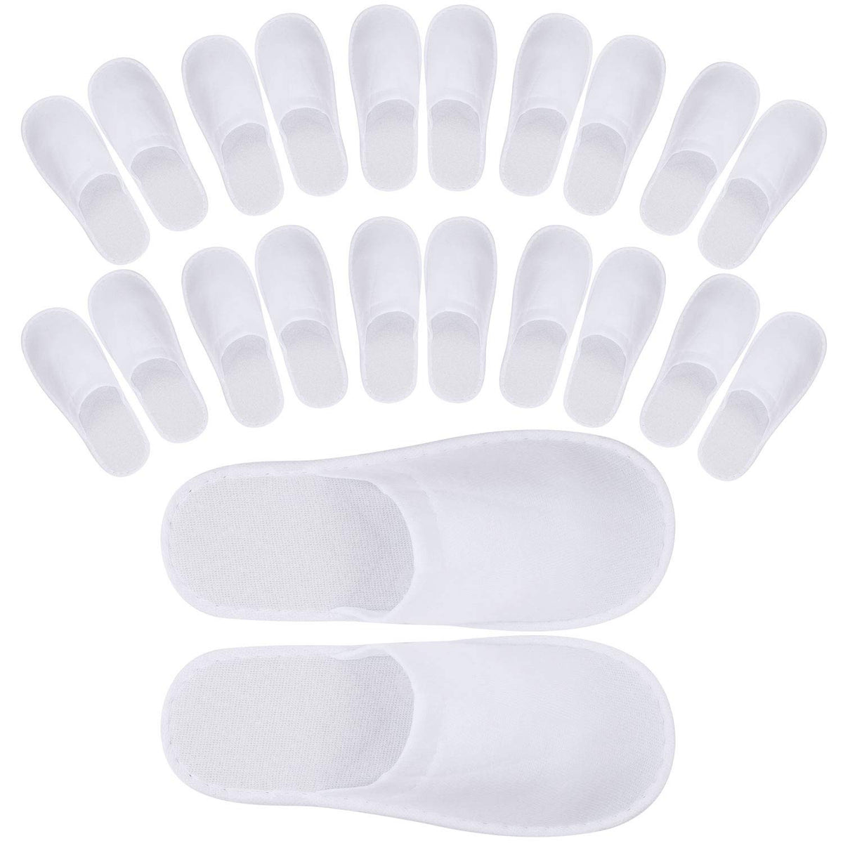 Tbestmax 24 Pairs Spa Slippers Flip Flops Disposable Slippers for Hotel Guests Women Men Closed Toe Super Comfort White