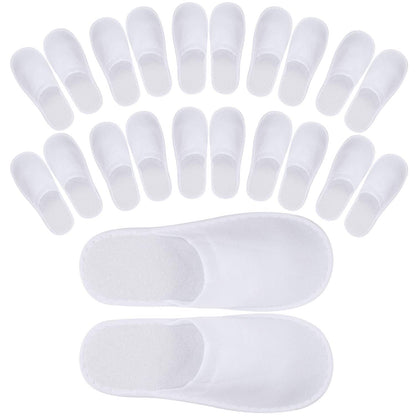 Tbestmax 24 Pairs Spa Slippers Flip Flops Disposable Slippers for Hotel Guests Women Men Closed Toe Super Comfort White