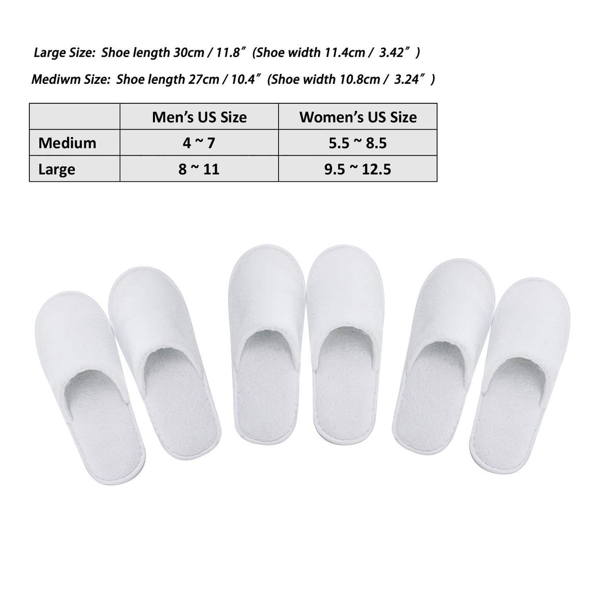 AhfuLife Spa Slippers 5 Pairs of Hotel Slippers, Disposable Closed-Toe Slippers for Guest, House Slippers Non-slip Unisex for Wedding, Party, Travel, Bedroom