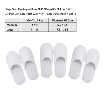 AhfuLife Spa Slippers 5 Pairs of Hotel Slippers, Disposable Closed-Toe Slippers for Guest, House Slippers Non-slip Unisex for Wedding, Party, Travel, Bedroom