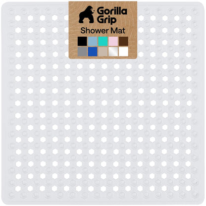 GORILLA GRIP Bath Tub Shower Mat, Bathtub Floor Liner, 35x16 Gray Opaque