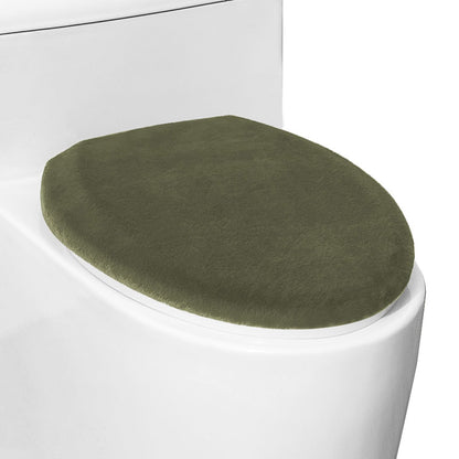 Comfortable Soft Plush Toilet Lid Cover for Bathroom, Machine Washable Toilet Seat Covers, Fits Most Round Elongated and Oblong Lids, Easy Installation& Cleaning (Pink)
