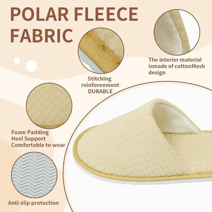 MOONSMILE 12 Pairs disposable spa slippers,disposable House slippers for guests hotel Home travel Indoor,guest slippers for shoeless home Bulk Women and Men, Non Slip Spa Slides, Washable Reusable