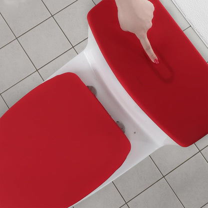 Red Toilet Seat Cover, Toilet Cover Set For Bathroom Super Soft Toilets Tank Covers Toilets Seat Covers Washable With Elastic Bottom Red Bathroom Accessories Fits Most Lids, Easy Installation Cleaning