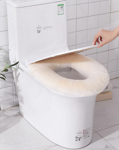 U&M 100% Pure Wool Toilet Seat Cushion Soft Warm