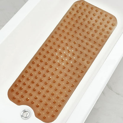 Bathtub and Shower Mats, Extra Long Non-Slip Bath Tub Mat 39 x 16 Inch, Machine Washable Bathmat with Suction Cups & Drain Holes for Bathroom Floor, White