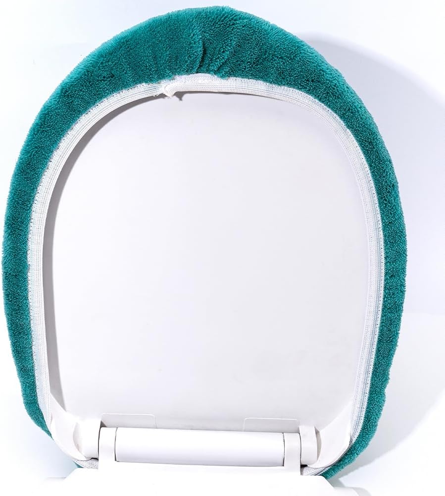 Madeals Microfiber Toilet Lid Cover Soft and Absorbent, Comfortable Bathroom Toilet Lid Cover Seat Fits Most Size Toilet Lids for Teal